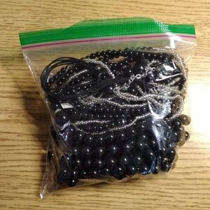 5PC NWOT Black Bead Necklace Bundle Set